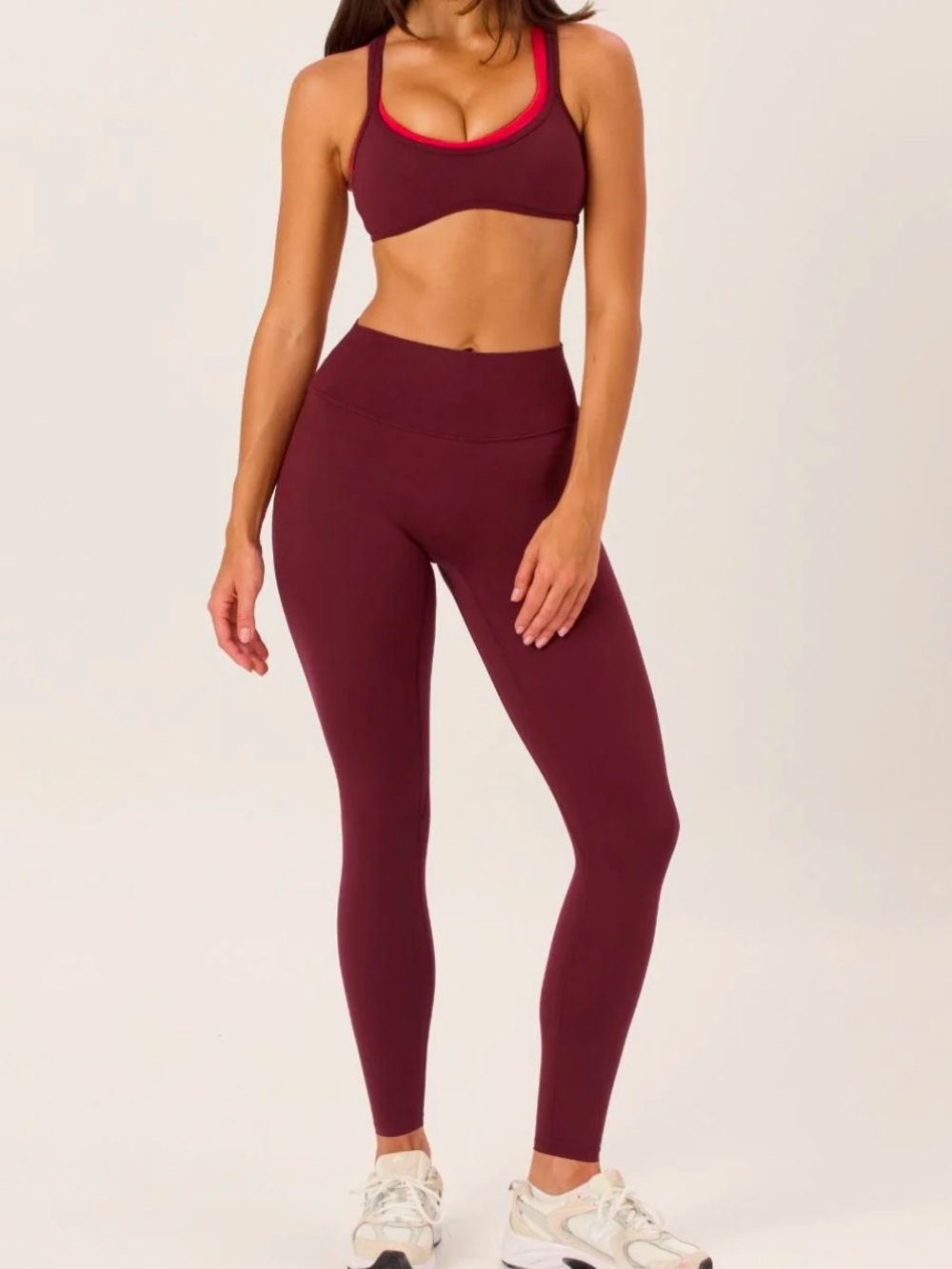NWOT CROP SHOP BOUTIQUE CSB -Serenity Invisible Scrunch Leggings - Burgundy - XS